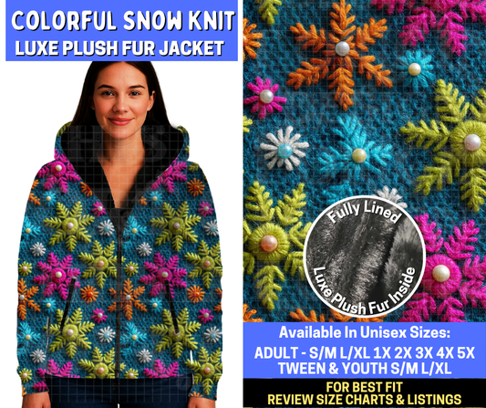 Preorder! Closes 10/20. ETA Jan. Colorful Snow Knit Luxe Fur Jacket