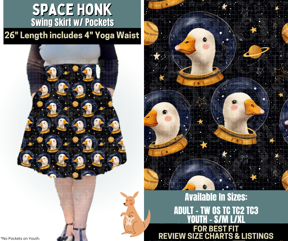 Preorder! Closes 10/2. ETA Dec. Space Honk Swing Skirt