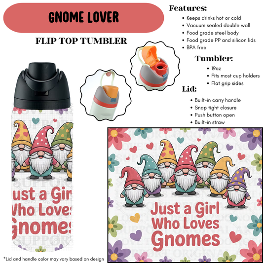Preorder! Closes 9/18. ETA Dec. Gnome Lover Flip Top Tumbler