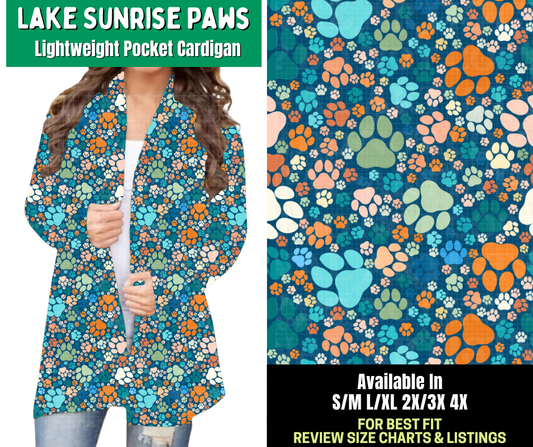 Preorder! Closes 2/18. ETA May. Lake Sunrise Paws Pocket Cardigan