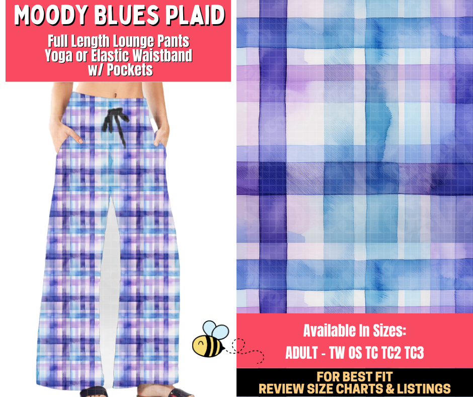 Preorder! Closes 1/28. ETA April. Moody Blues Plaid Full Length Lounge Pants