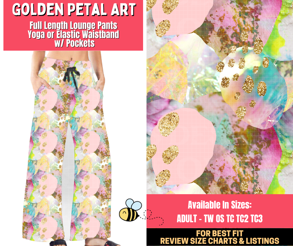 Preorder! Closes 1/28. ETA April. Golden Petal Art Full Length Lounge Pants