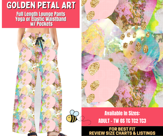 Preorder! Closes 1/28. ETA April. Golden Petal Art Full Length Lounge Pants