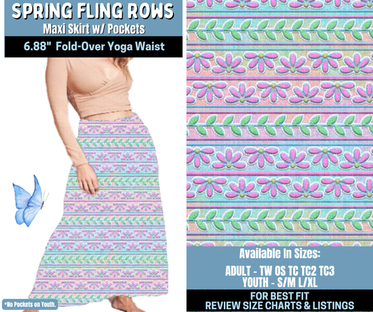 Preorder! Closes 1/15. ETA April. Spring Fling Rows Maxi Skirt