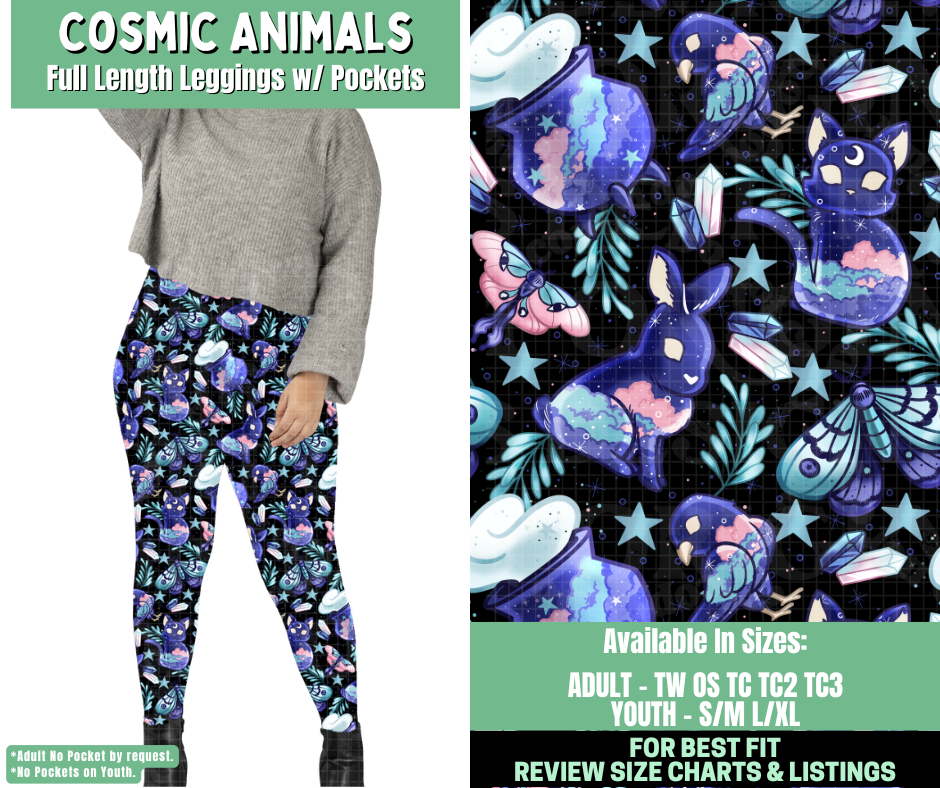 Preorder! Closes 1/7. ETA March. Cosmic Animals Full Length Leggings w/wo Pockets