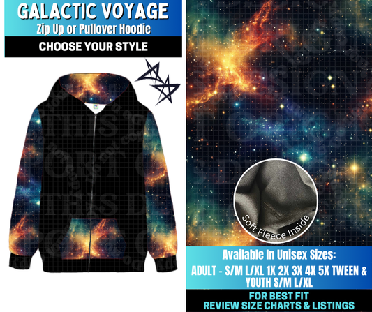 Preorder! Closes 12/17. ETA March. Galactic Voyage Zip-Up or Pullover Hoodie