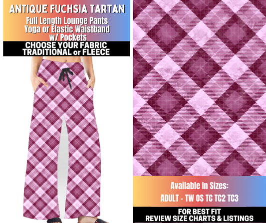 Preorder! Closes 10/15. ETA Jan. Antique Fuchsia Tartan Lounge Pants Choose Fleece or Traditional