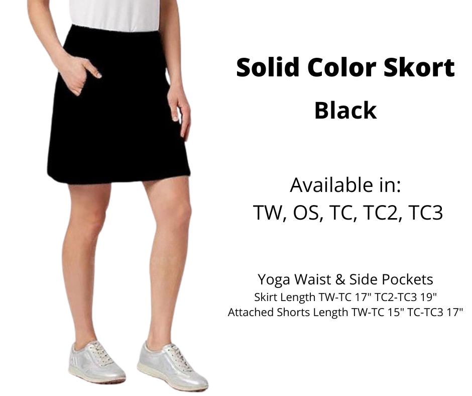 Preorder! Closes 12/24. ETA March. Solid Black Skort