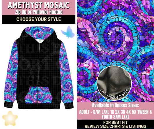 Preorder! Closes 9/25. ETA Dec. Amethyst Mosaic Zip-Up or Pullover Hoodie