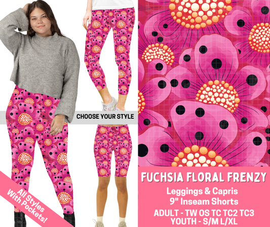 Preorder! Closes 2/16. ETA May. Fuchsia Floral Frenzy Combo Legging Lengths