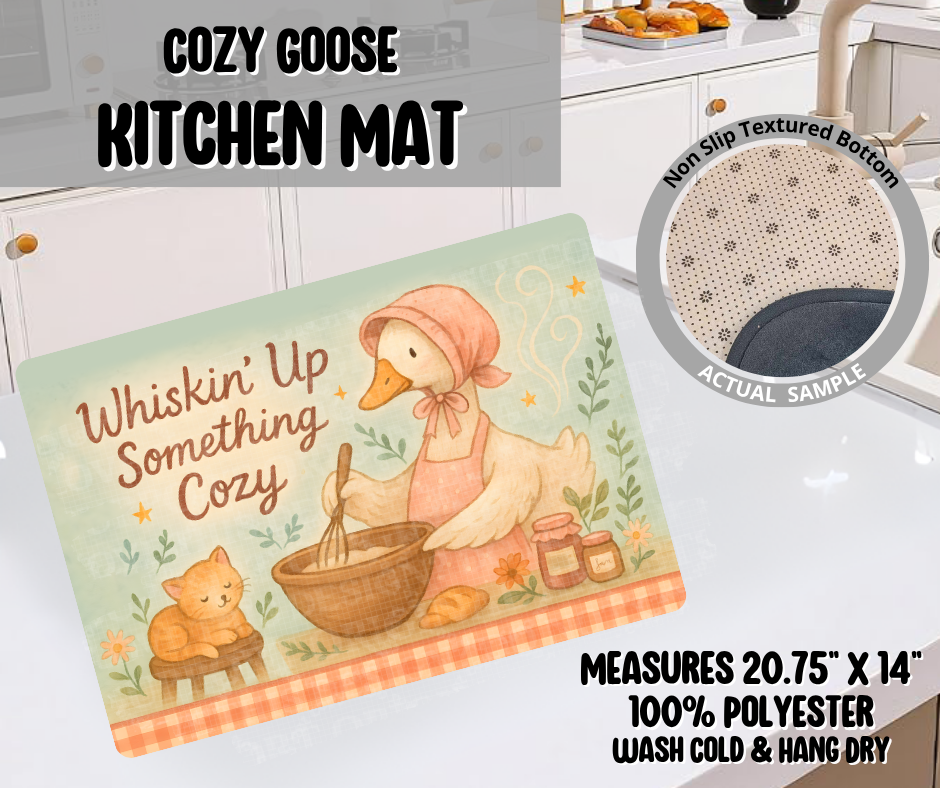 Preorder! Closes 11/26. ETA Feb. Cozy Goose Kitchen Mat