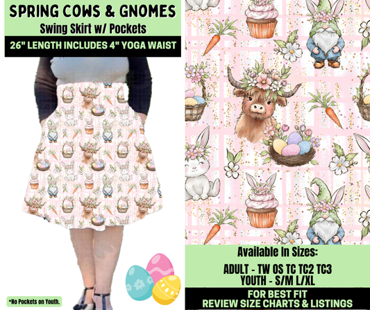 Preorder! Closes 1/19. ETA April. Spring Cows & Gnomes Swing Skirt