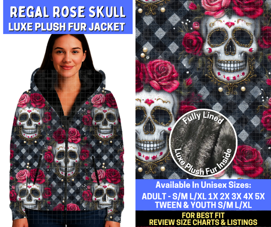 Preorder! Closes 10/20. ETA Jan. Regal Rose Skull Luxe Fur Jacket