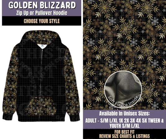 Preorder! Closes 9/3. ETA Dec. Golden Blizzard Zip-Up or Pullover Hoodie