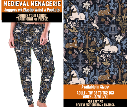 Preorder! Closes 11/2. ETA Feb. Medieval Menagerie Joggers Choose Fleece or Traditional
