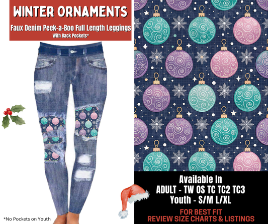 Preorder! Closes 9/24. ETA Dec. Winter Ornaments Full Length Faux Denim Peekaboo