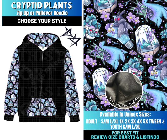 Preorder! Closes 12/17. ETA March. Cryptid Plants Zip-Up or Pullover Hoodie