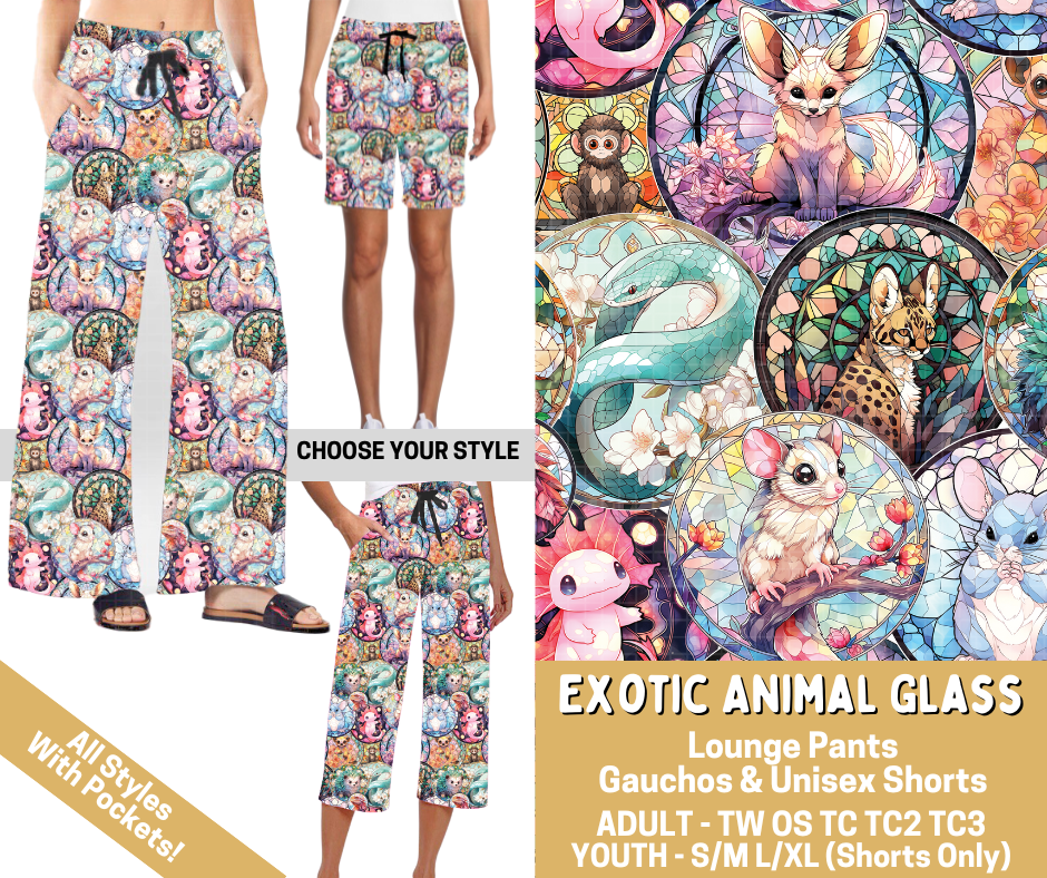 Preorder! Closes 2/26. ETA May. Exotic Animal Glass Combo Lounge Lengths