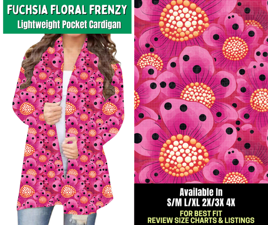 Preorder! Closes 2/18. ETA May. Fuchsia Floral Frenzy Pocket Cardigan