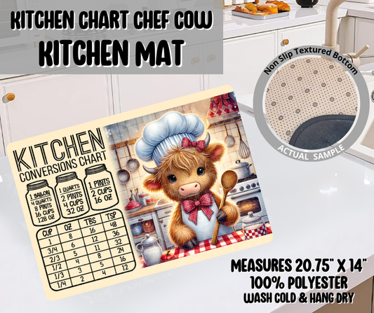 Preorder! Closes 9/10. ETA Dec. Kitchen Chart Chef Cow Kitchen Mat