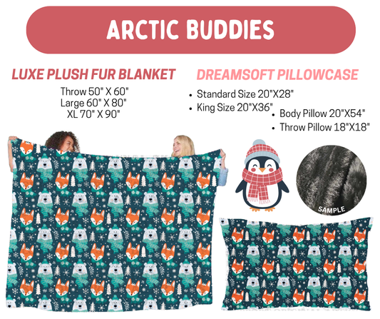 Preorder! Closes 8/17. ETA Nov. Arctic Buddies Luxe Plush Fur Blanket and/or DreamSoft Pillowcase