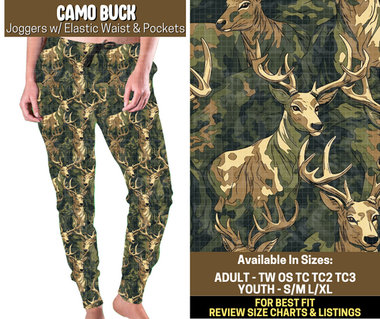 Preorder! Closes 9/12. ETA Dec. Camo Buck Joggers