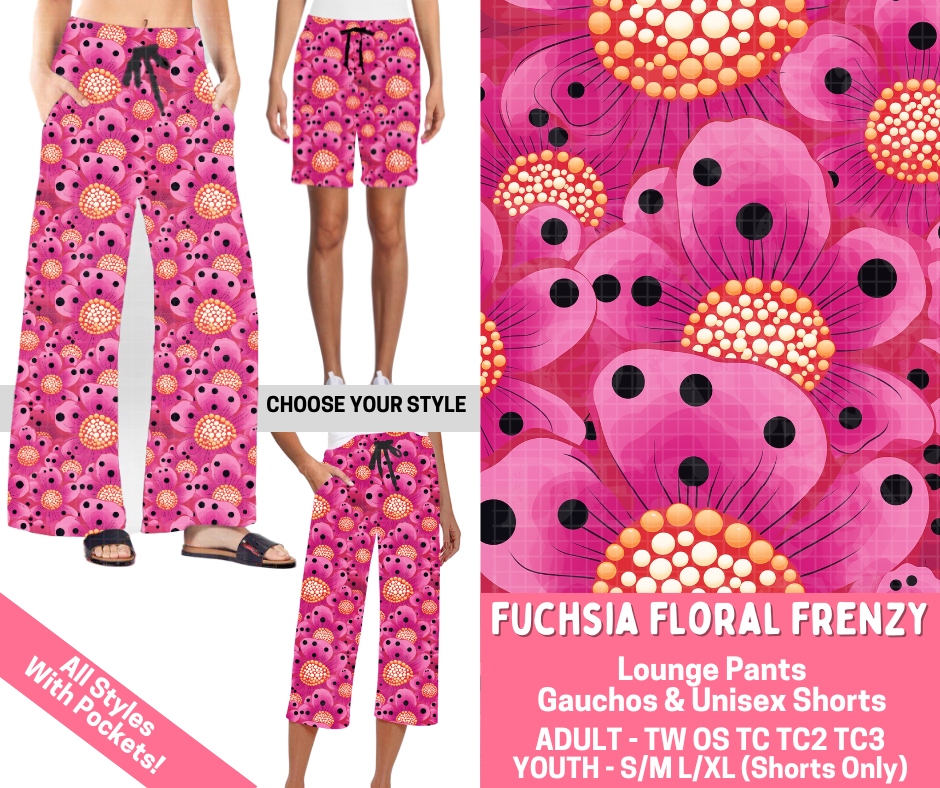 Preorder! Closes 2/16. ETA May. Fuchsia Floral Frenzy Combo Lounge Lengths