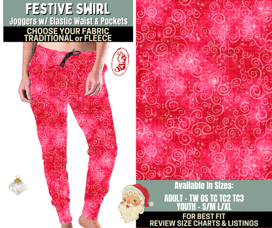 Preorder! Closes 9/15. ETA Dec. Festive Swirl Joggers Choose Fleece or Traditional