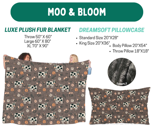 Preorder! Closes 10/12. ETA Jan. Moo & Bloom Luxe Plush Fur Blanket and/or DreamSoft Pillowcase