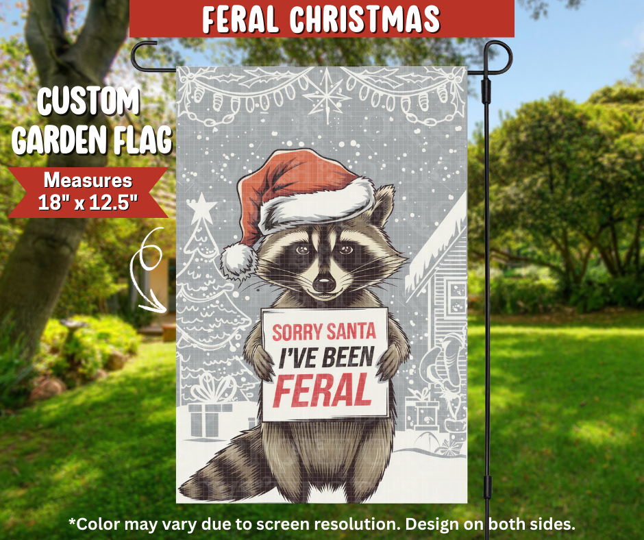 Preorder! Closes 9/22. ETA Dec. Feral Christmas Garden Flag