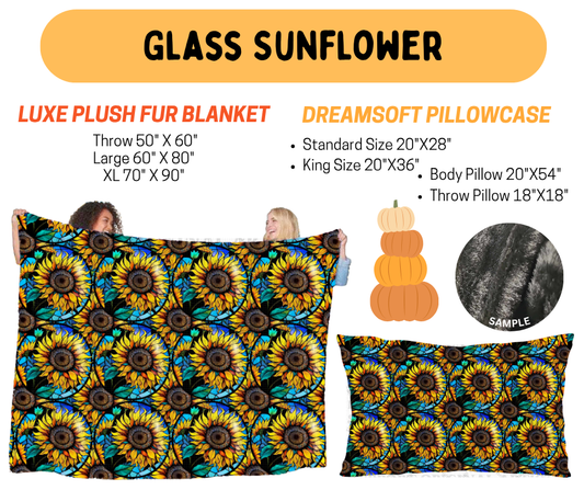 Preorder! Closes 7/8. ETA Oct. Glass Sunflower Fur Blanket and/or DreamSoft Pillowcase