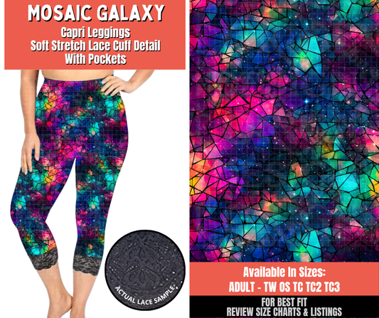 Preorder! Closes 5/18. ETA Aug. Mosaic Galaxy Lace Cuff Capris w/ Pockets