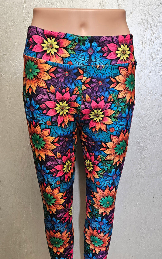 Floral Mandala leggings and skorts with pockets