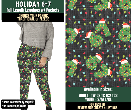Preorder! Closes 8/12. ETA Nov. Holiday 6-7 Leggings Choose Fleece or Traditional