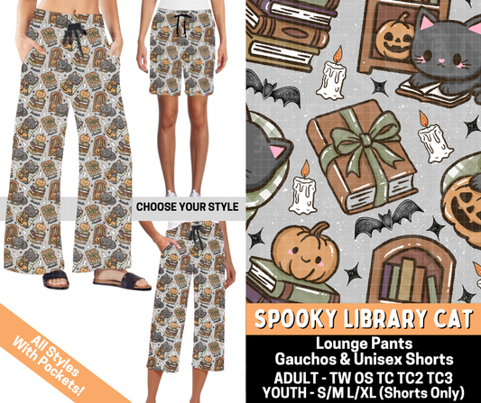Preorder! Closes 7/1. ETA Oct. Spooky Library Cat Combo Lounge Lengths