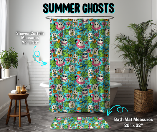 Preorder! Closes 3/26. ETA June. Summer Ghosts Custom Shower Curtain and/or Bath Mat