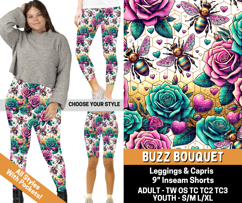 Preorder! Closes 6/1. ETA Sept. Buzz Bouquet Combo Legging Lengths