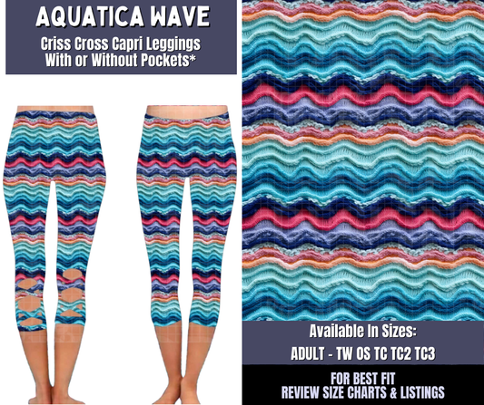Preorder! Closes 4/1. ETA June. Aquatica Wave Criss Cross Capri w/ Pockets