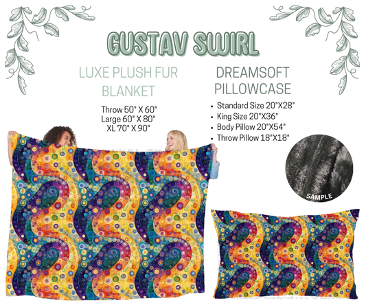 Preorder! Closes 10/9. ETA Dec. Gustav Swirl Luxe Plush Fur Blanket and/or DreamSoft Pillowcase