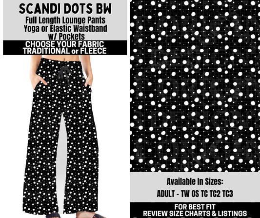 Preorder! Closes 10/6. ETA Dec. Scandi Dots BW Lounge Pants Choose Fleece or Traditional