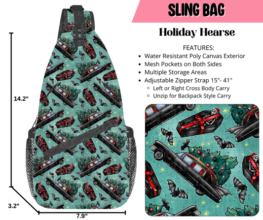 Preorder! Closes 9/17. ETA Dec. Holiday Hearse Sling Bag
