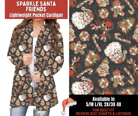 Preorder! Closes 9/24. ETA Dec. Sparkle Santa Friends Pocket Cardigan