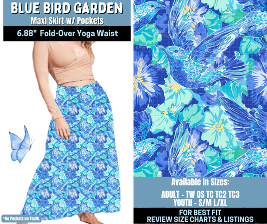 Preorder! Closes 1/15. ETA April. Blue Bird Garden Maxi Skirt