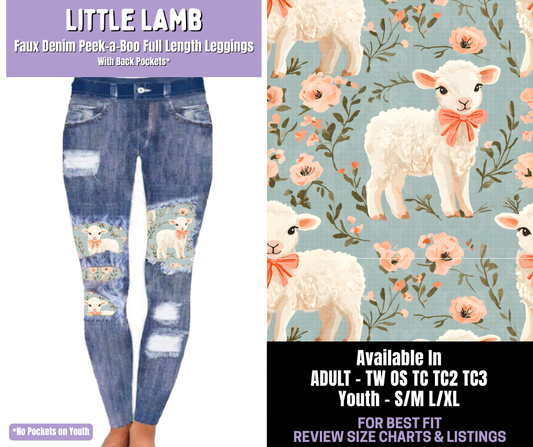 Preorder! Closes 1/22. ETA April. Little Lamb Full Length Faux Denim Peekaboo