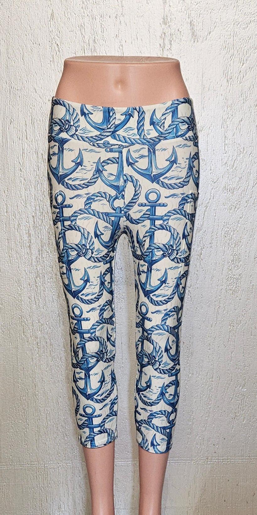 Navy Anchors capris, skorts, and bike shorts with pockets