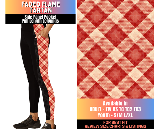 Preorder! Closes 10/15. ETA Jan. Faded Flame Tartan Side Panel Pocket Full Length Leggings