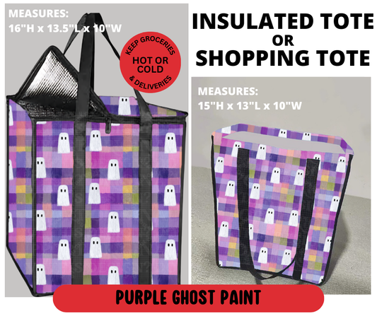 Preorder! Closes 3/23. ETA June. Purple Ghost Paint Shopping & Insulated Tote