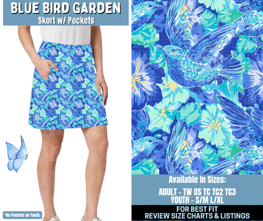 Preorder! Closes 1/15. ETA April. Blue Bird Garden Skort