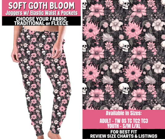 Preorder! Closes 11/19. ETA Jan. Soft Goth Bloom Joggers Choose Fleece or Traditional
