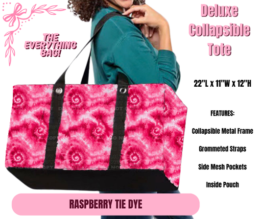 Preorder! Closes 11/27. ETA Feb. Raspberry Tie Dye Collapsible Tote